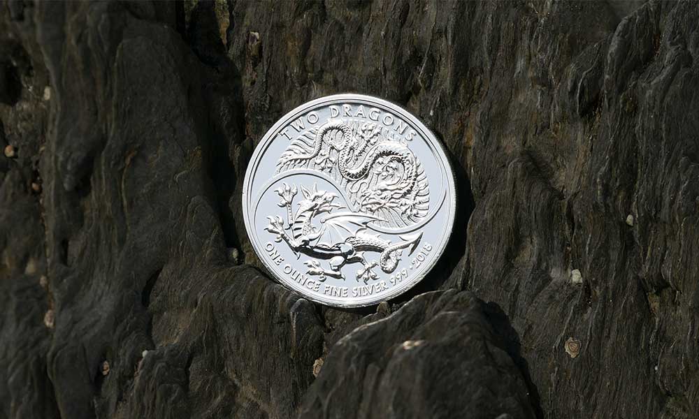 1oz Silver UK Two Dragons Coin, 2018 1oz Silver UK Two Dragons Coin, 2018