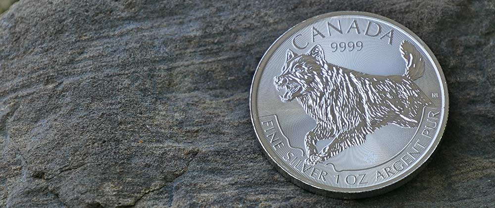 1oz Silver Canadian Wolf Coin, 2018 Limited edition one troy ounce Silver Wolf Coins are produced by The Royal Canadian Mint.