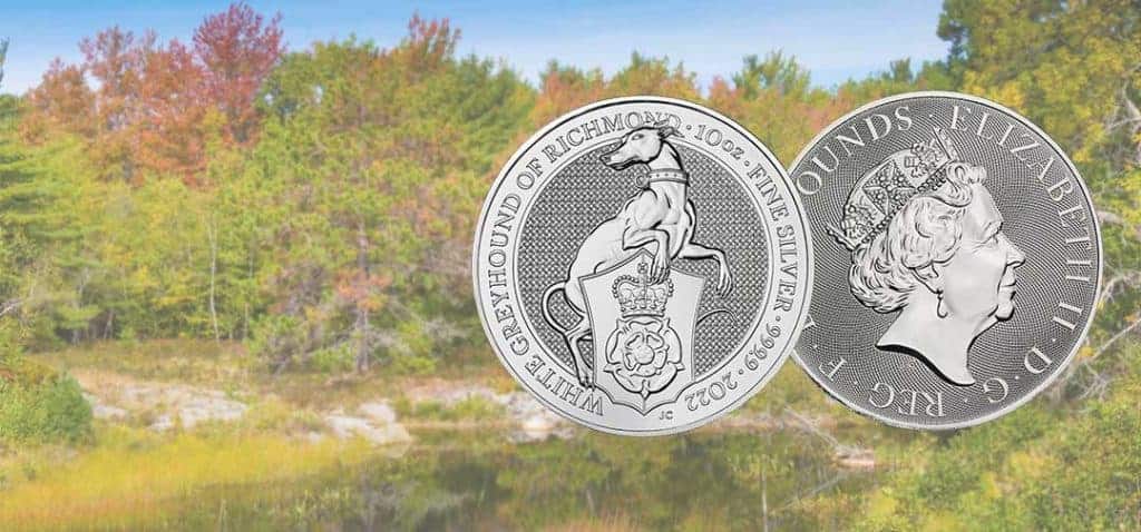NEW The Royal Mint’s 2022 10oz Silver White Greyhound Of Richmond Coin