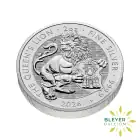 2oz Silver Royal Tudor Beasts Queen's Lion Edge