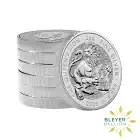 2oz Silver Royal Tudor Beasts Queen's Lion Stack