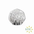 1918 50p Silver Proof 100th Anniversary Representation People Act reverse